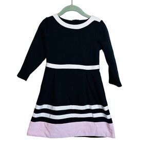 Janie and Jack Art Deco Darling Black Striped Dress Little Girls Size 6
